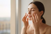 Geste simple d'une facialiste pour repulper le sillon nasogénien