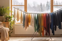 Séchez le linge humide en hiver avec la méthode "arc-en-ciel"