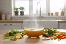 Bouillon détox : une cure miracle au poulet, gingembre et curcuma